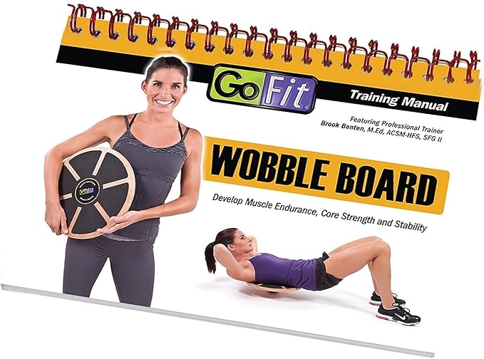 GoFit Black Adjustable Wobble Board, 15" (GF-RWBBA)
