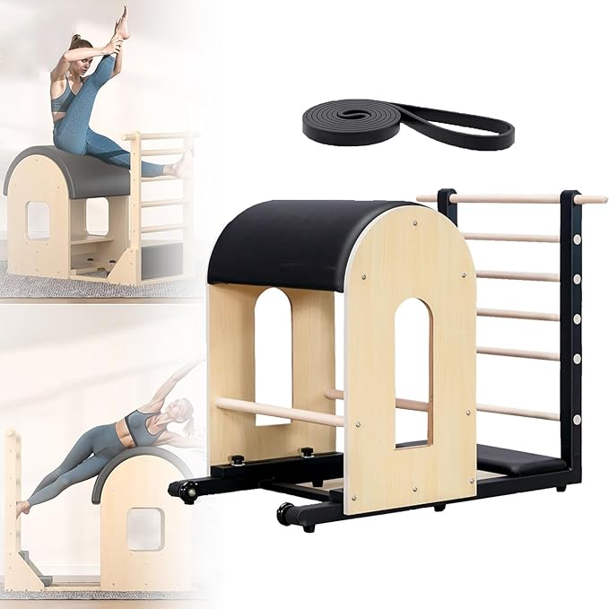 Pilates Barrel Ladder Machine, Ladder Workout Equipment for Building Strength and Flexibility, Core Barrel Training Tool for Balance, for Home Pilates Gym or Studio Black