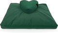 Bean Products Meditation Cushion Mat Set - Zafu Floor Pillow Organic Buckwheat Pillow + Cotton Filled Zabuton Prayer Pad - Meditation Pillow Yoga Knee Pad - Made in USA - 14" Round or 18" Oval