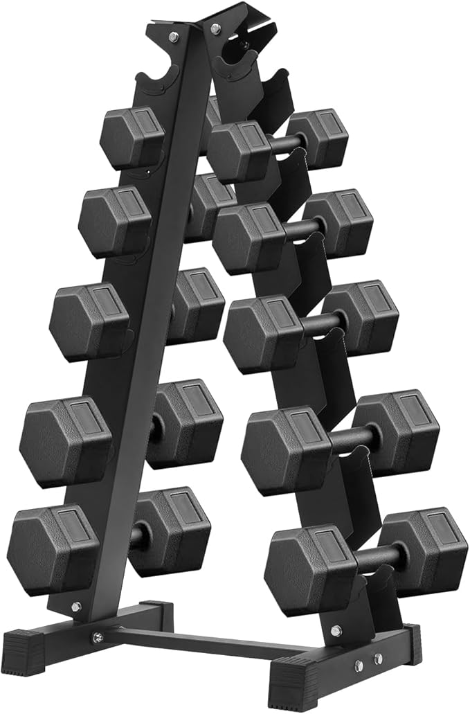 6-Tier Dumbbell Weight Rack - A-Frame Design - Home Gym Storage Racks - Strength Training Dumbbell Rack Stand Only - 40" H - 660 lbs Weight Capacity