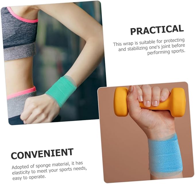 3rolls Tennis Grip Tape Bat Grip Tape Wrist Wraps Film Cuttable Bandage Wrap for Joint Protection Breathable for Outdoor Athletes