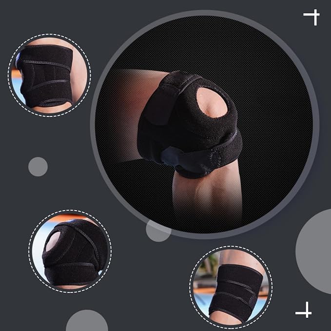 FRCOLOR 2pcs Breathable Pressurization Knee Wraps Compression Knee Pads for Fitness Basketball Cycling Support Joint Protection