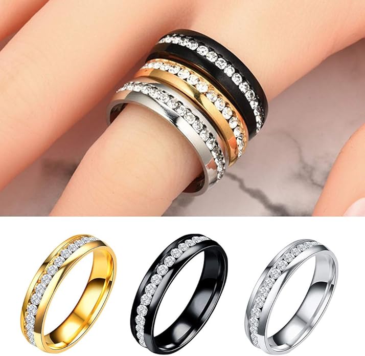 Health Care Weight Loss Fat Burning Slimming Magnetic Ring Rhinestone Jewelry Couple's Birthday Gift