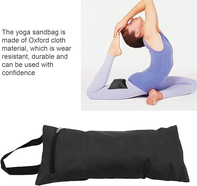 Yoga Sandbag, 3 Colors Zippered Design Oxford Cloth Material Bag, Rollable Foldable Weighted Fitness Bag for Adding Weight and Support