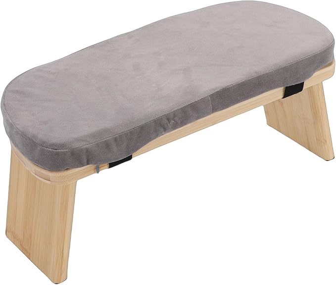 Meditation Bench, Premium Beech Wood Folding Kneeling Stool with Magnetic Hinge Locks and Soft Cotton Cushion, Non Slip Pads for Yoga Zen Meditation Prayer
