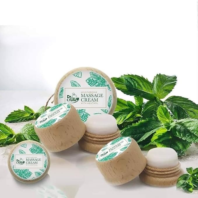 FARMASi Dr. C. Tuna Moisturizing Massage Cream, Relaxing Menthol Formula with Almond Oil, Eucalyptus Oil and Aloe Vera Extract, Calming Body Massage Cream, 0.25 fl oz