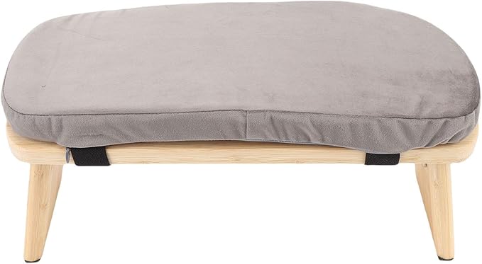 Wooden Meditation Bench, Ergonomic Detachable Meditation Kneeling Stool, Soft Cushion and Carry Bag Stool with Wood Cotton, Ideal for Yoga & Home Practice (Grey)