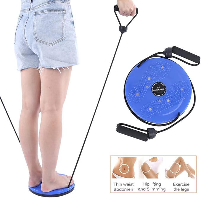 Twisting Disc Board, 25cm Waist Trainer for Fitness & Slimming, Exercise Twist Board with Pull Rope for Aerobic Workouts