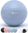 Gruper Yoga Ball, Extra Thick Exercise Ball for Workout Pregnancy Stability - 4 Sizes Anti Burst Balance Ball for Yoga, Pilates, Fitness, Birthing, Physical Therapy - Includes Pump