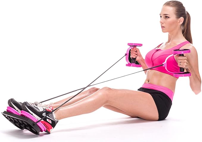 Ab Roller Wheel Multifunctional Pull Rope with Twister Board for Exercise - Double Abdominal Fitness Roller Waist Twisting Disc for Home Gym & Abs Workout Equipment.