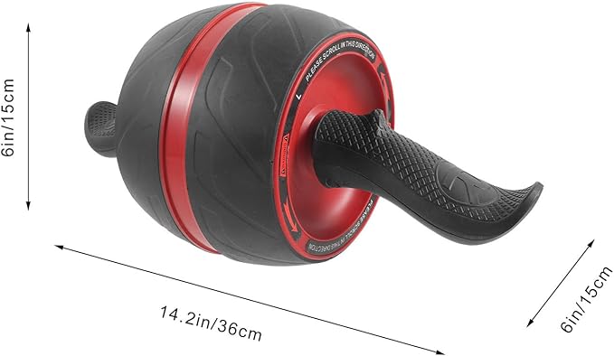 Ab Roller Wheel Exercise Wheel for Core Workout with Auto-rebound Function, Home Fitness Equipment for Men and Women, Gray and Red Random Color, Abdominal Strength Training Tool