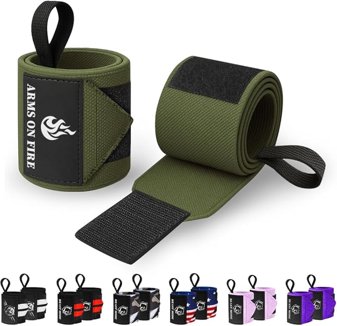 TECEUM Weightlifting 18" & 12" Wrist Wraps with Thumb Loop – Heavy Duty Wrist Workout Braces for Men and Women – Ideal for Powerlifting, Strength Training, Bodybuilding