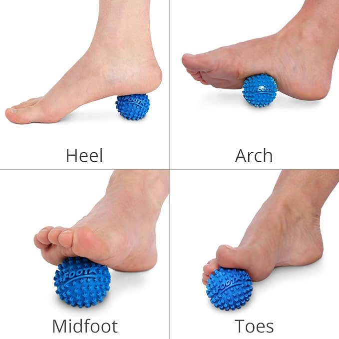 Body Back Foot Star® Massager Ball and Plantar Fasciitis Roller - Soothe Foot Stress, Discomfort, Aches, & Tightness (Pack of 2, Blue, 2-Inch)
