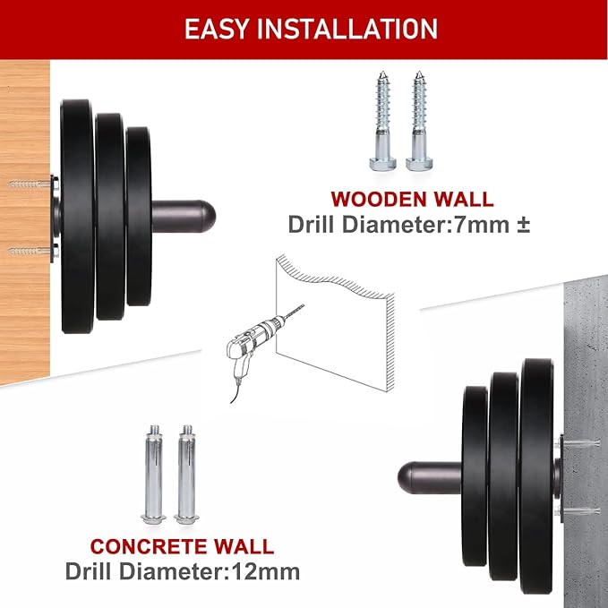 SYL Fitness Wall Mounted Weight Plate Holder, Fit 2 inch Olympic Weight Plates, Scratch Resistant Surface