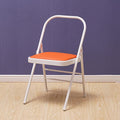 Yoga Chair,Pilates Chair,Yoga Chair Iyengar,Backless Yoga Chair Prop,Folding Stools with Foot Pads,Double Beam Backless Yoga Auxiliary Chair,Orange