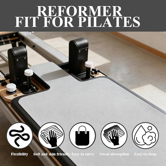 Non-Slip Pilates Reformer Mat Cover,0.8mm Thick Pilate Reformer Machine Cover Mat Towel,Pilates Mats for Reformer,Fleece Exercise Matfor Pilate Training Yoga 39" x 24"