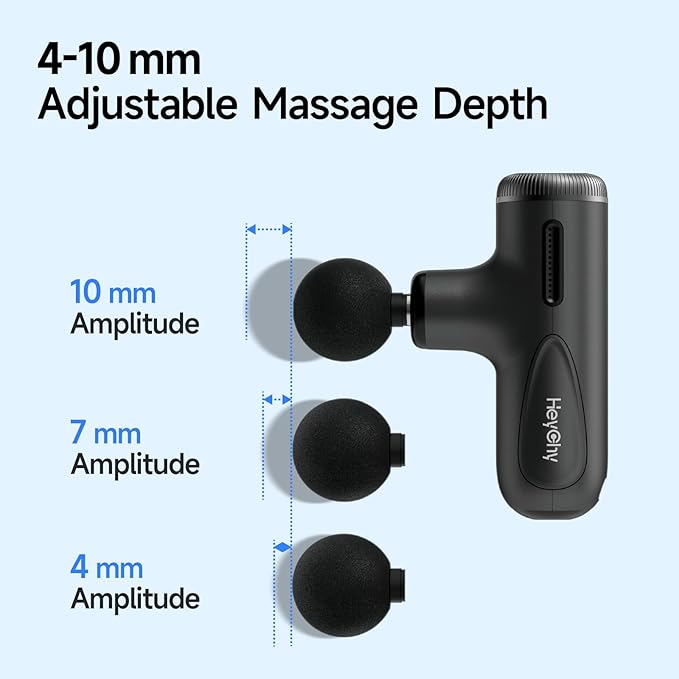 Super Mini Massage Gun Deep Tissue, Muscle Massager with Adjustable Amplitude, Portable Handheld Percussion Massager, Quiet for Home, Gym & Travel, Dark Gray