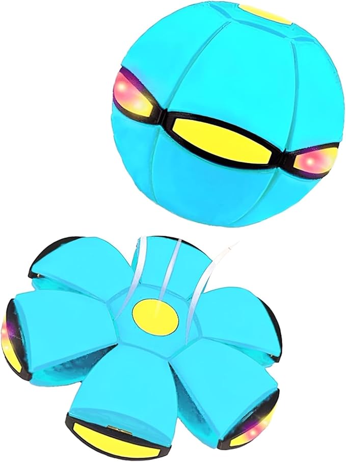Magic Bouncing Ball, Children's Bouncing Ball, Automatic Rebound Double The Fun, Magics Flying Saucer (6 Light,Light Blue)