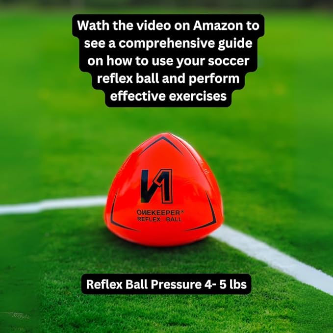 ONEKEEPER Soccer Reflex & Reaction Ball - White, Orange, Blue, Pink, and Fluo Yellow, Agility and Coordination Training for Kids and Juniors (Pump Not Included)