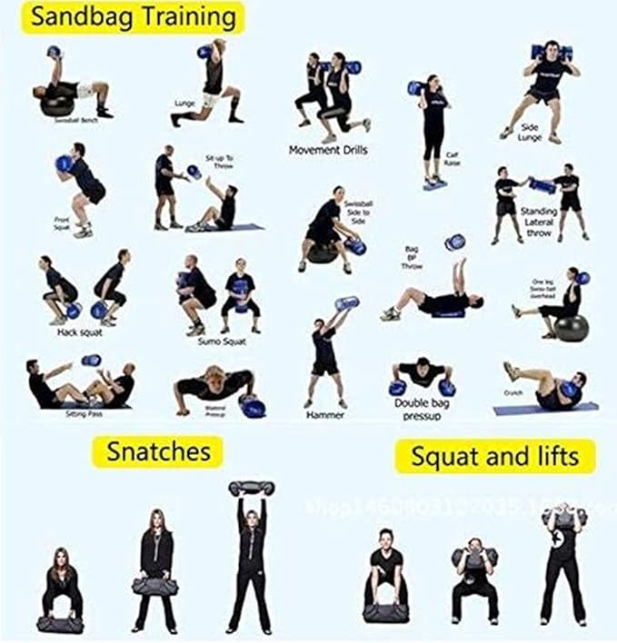 Fitness Weightlifting Training Sandbag Kettlebells Outer Skin （Not Included Filling, PVC Adjustable Weight Sandbag with Handles, Weightlifting Dumbbell for Home Training Fitness Yoga