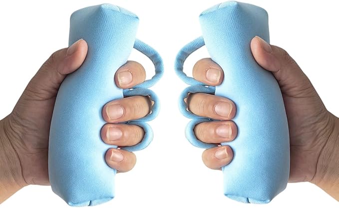 Palm Grip Protector, Hand Contracture Cushion with Finger Separator, (2 Pack) Finger Therapy and Hand Exercisers for Stroke, Arthritis, Parkinson Dementia