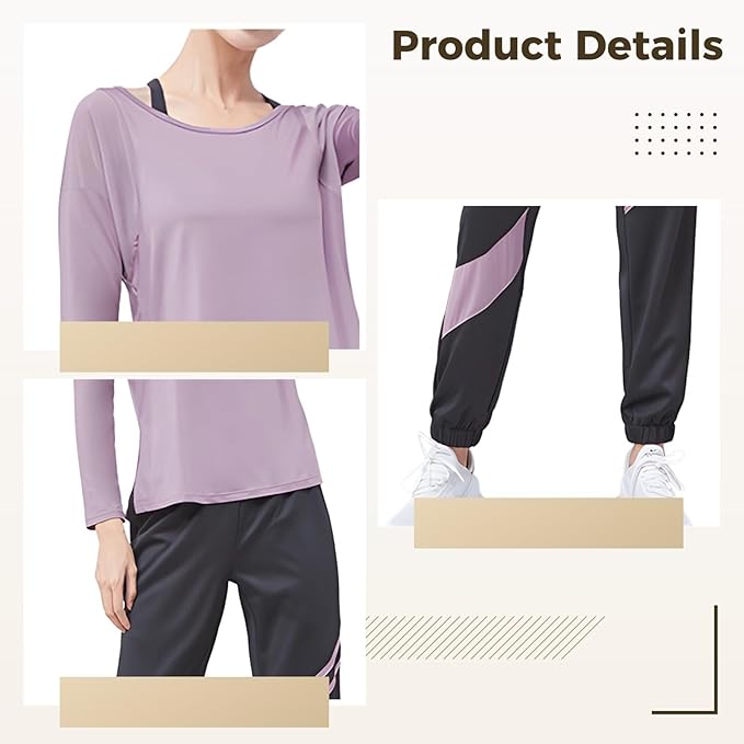 Women'S Two-Piece Pilates Set, Black Color Block Outfit, Breathable And High Waist Design, Available In Xxl