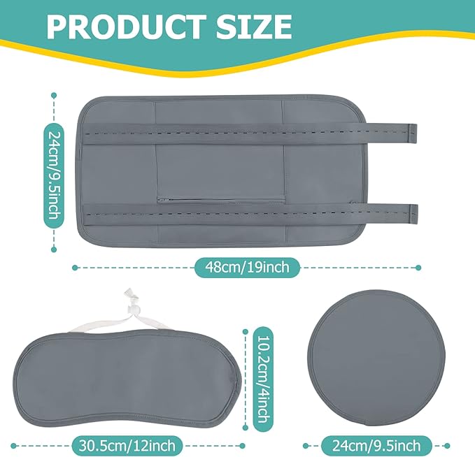 4Pack Castor Oil Pack for Chest, Neck and Abdomen, Reusable Compress Castor Oil Pack Wrap for Abdomen with Adjustable Elastic Strap Flannel Cotton Machine Washable Anti Oil Leak -Grey