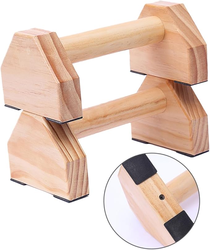1pair Solid Wood Push-up Bracket Fitness Equipment for Calisthenics and Strength Training Push-up Stand for Home Workout Smooth Non-slip Design Easy to Carry