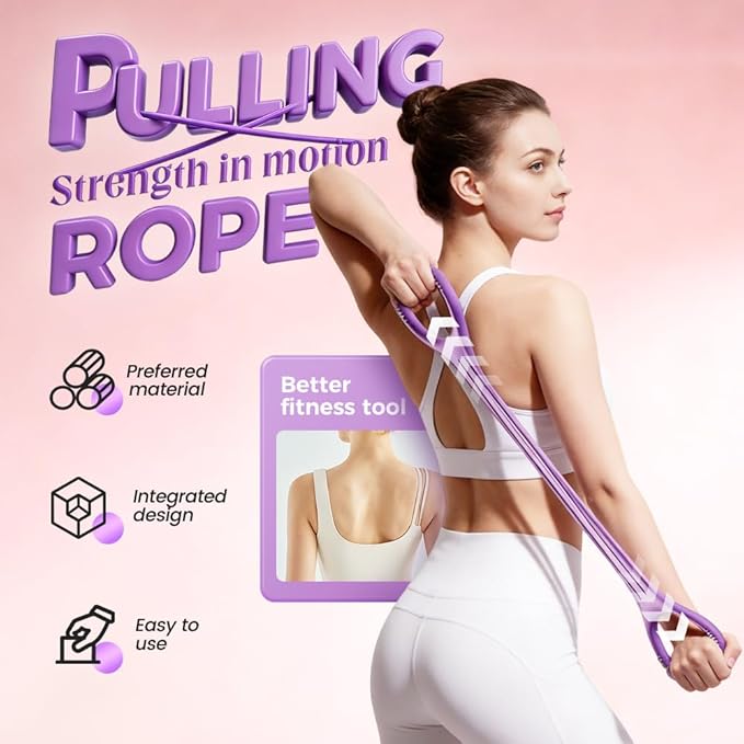 Figure 8 Resistance Band with Handles,Arm Back Training Elastic Ropes Shoulder Training Elastic Ropes Exercise Equipment for Yoga,Pilates, Stretching