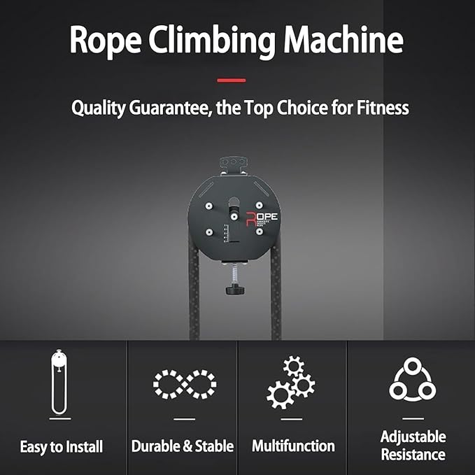 Endless Rope Trainer, Suspension Endless Rope Pulley System, Adjustable Resistance Trainer Machine, Home Gym Infinity Rope for Interval Resistance Training, Closed-Loop Nylon Rope(Red)