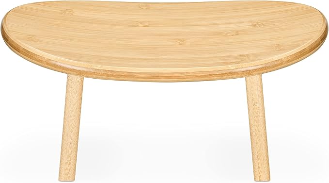 Navaris Bamboo Meditation Stool - Bench for Meditating, Yoga, Practice - Angled Ergonomic Seat with Round Edges for Comfortable Postures - Light Brown
