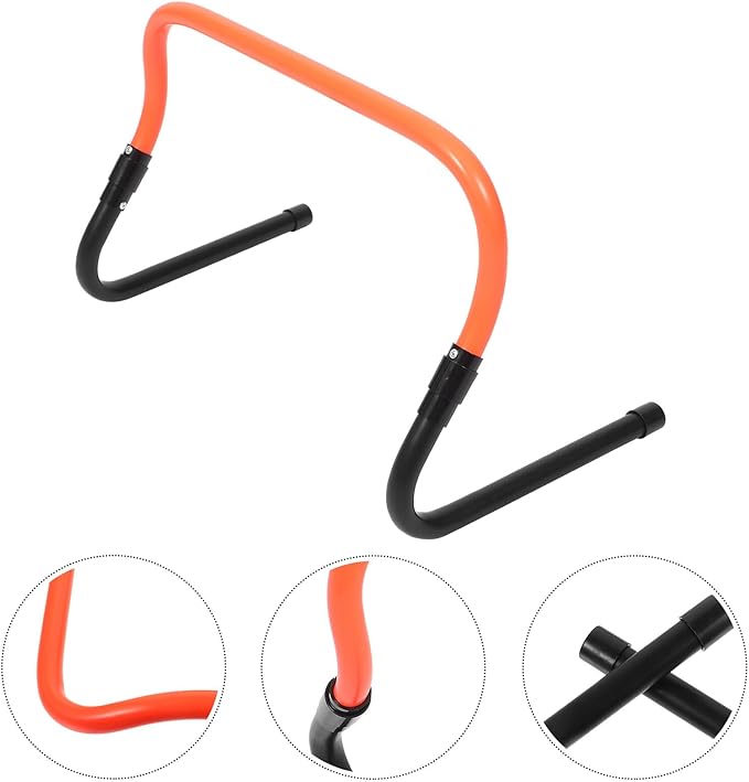 Adjustable Height Soccer Training Speed Hurdle PVC Plastic Agility Barrier for Football Drill Equipment Foldable Orange-Black