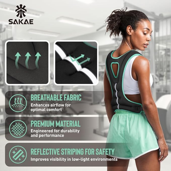 SAKAE Aerobics Step Platform Set with Weighted Vest & Measuring Tape, Adjustable Height 2 Level Risers Workout Step Trainer with Non-Slip Surface, Step Platform for Home Exercise, Multiple Colors