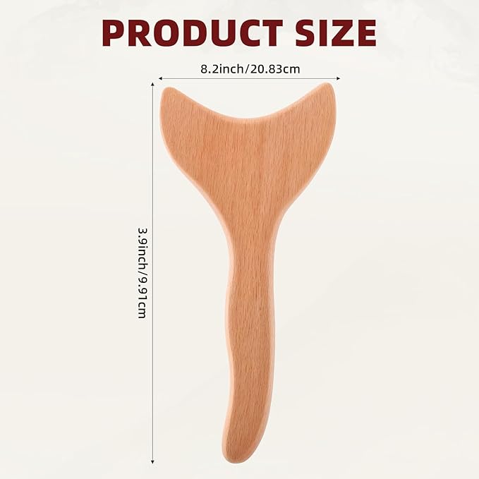 Gua Sha Wood Therapy Massage Tool for Lymphatic Drainage, Cellulite Removal, and Body Sculpting - One-Handed Anti-Cellulite Massager for Muscle Tension Release