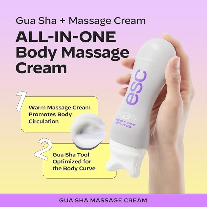 Magnesium+Escin Body Gua Sha Massage Cream - Intensive Relief for Leg with Gua Sha Tool, Leg Massage Cream for Circulation, Improving Calf Swelling, Korean Skin Care 5.07 fl.oz