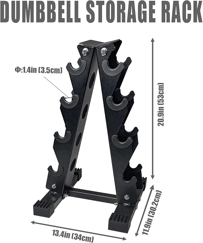 Dumbbell Rack, A-Frame Home Gym Weight Storage Rack, Heavy Duty Dumbbell Stand for Strength Training Workout