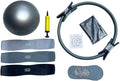 Pilates Ring Set for Home Workouts Women, Pilates Kit with Resistance Bands Magic Circle Accessories, Exercise Ball 9.8”, Portable Fitness Equipment for Home, Gym, Office Workouts