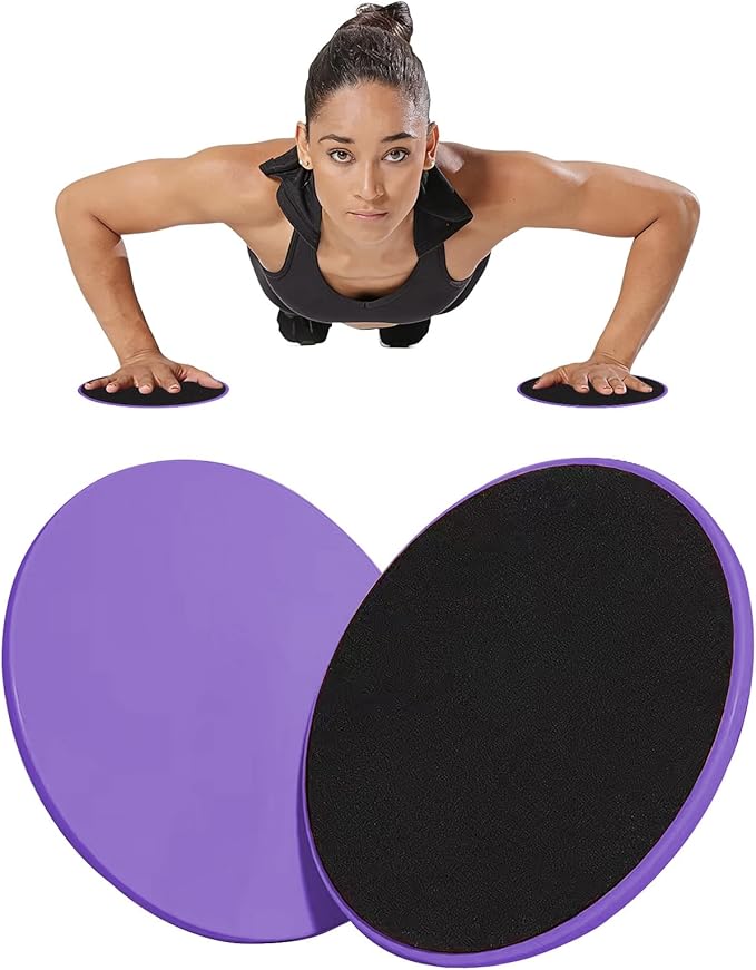 Upgrade Sport Core Sliders for Working Out - Dual Sided Glide Discs for Full Body Workout on Carpet or Hardwood Floor - Fitness & Home Exercise Equipment for Athletes