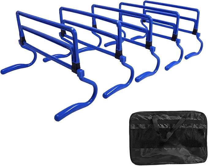 5 Pieces Agility Hurdles Training Speed Hurdles Obstacle Rack Foldable PVC Adjustable Height Lightweight Portable Suitable for Fitness Coaching Childr