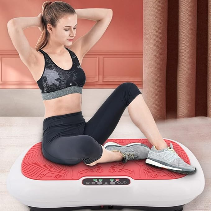 Vibration Plate Exercise Machine Whole Body Vibration Platform Machine with Loop Resistance Bands for Home Fitness Training & Weight Loss