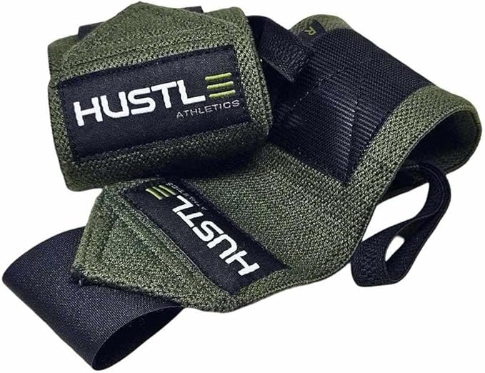 Hustle Athletics Wrist Wraps for Weightlifting - 18" & 12" Premium Wrist Support Weight Lifting Wraps to Lift Heavier & Train Harder - Heavy Duty Powerlifting & Bench Press Gym Straps for Men & Women