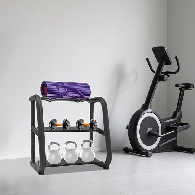 3-Tier Dumbbell Rack Metal Weight Storage Stand Holder Barbell Storage Racks for Dumbbells, Kettlebells, Multilevel Free Weight Organizer Stand for Home Gym