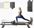 Pilates Reformer Machine, 91" Foldable Reformer Pilates Machine with Jumpboard and Wire Spings, Reformer Pilates Machine for Home Gym, Black