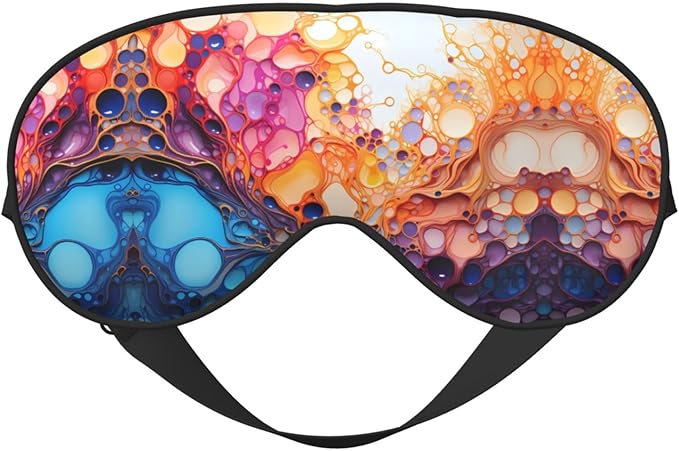 Multicolored marbling Head-Mounted Double-Sided Light-Blocking Sleeping Eye mask to Protect Eyes and Relieve Eye Fatigue, 1 Count (Pack of 1)