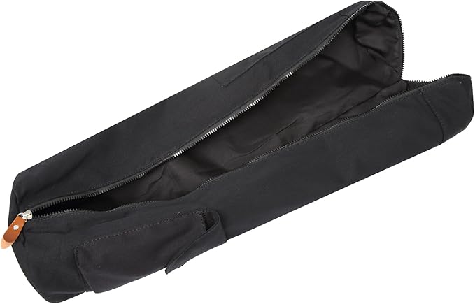 Canvas Yoga Mat Bag with Adjustable Strap & Pockets, Full-Zip Travel Gym Tote for Women & Men, Fits 1/4" & 1/3" Thick Mats, Lightweight Carrier for Yoga, Studio, Workout, Outdoor Use