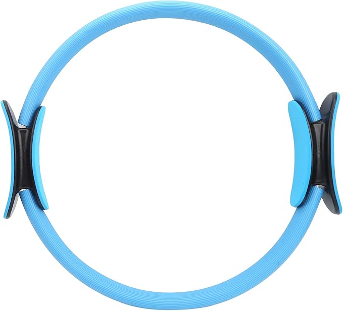 Drfeify Yoga Ring, Portable Lightweight Pilates Ring for Full Body Workout, Exercise Circle with Non-Slip Grip for Women Men Seniors Home Travel Gym (Blue)