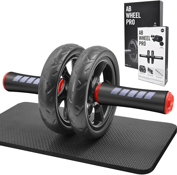 Ab roller wheel with knee pad for abdominal exercise core workout weight loss no noise easy to assembling light weight perfect home gym equipment for men & women