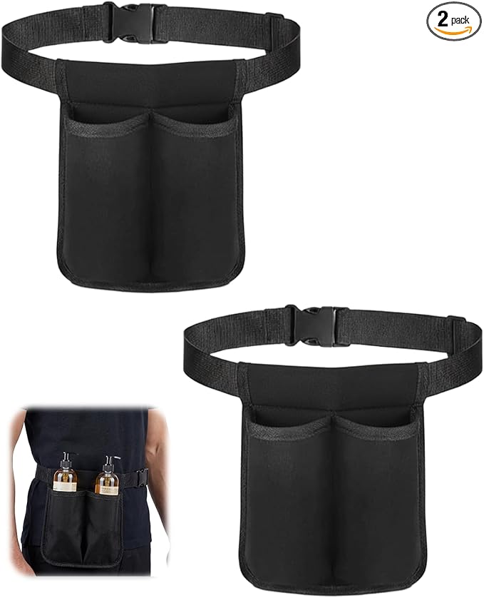 2PCS Massage Lotion Holster, Machine Washable Adjustable Massage Oil Bottle Holster