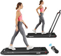 Goplus 2 in 1 Folding Treadmill, 2.25HP Under Desk Electric Superfit Treadmill, Installation-Free with APP Control, Remote Control, Bluetooth Speaker, LED Display, Walking for Home