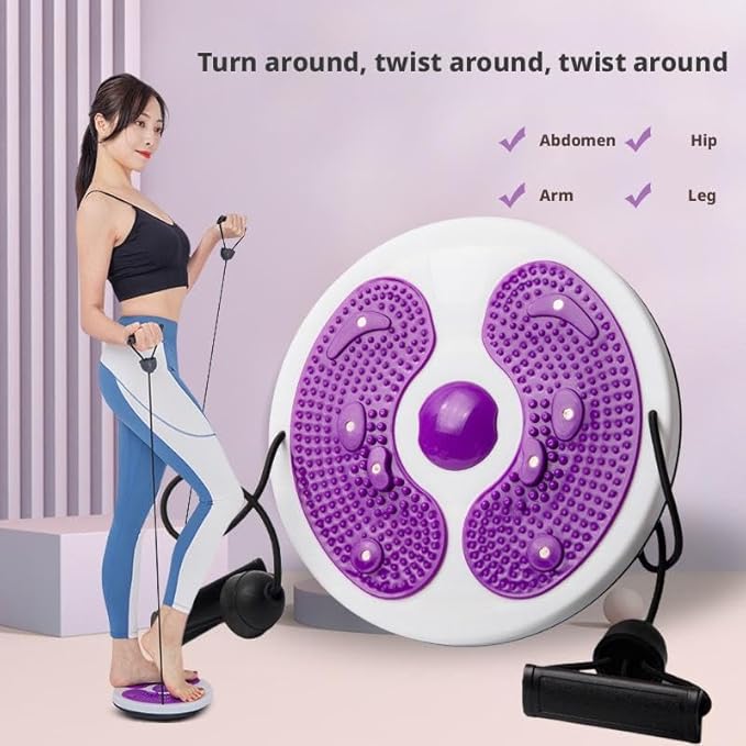 Waist Twister Machine Exercise,2026 New Ab Twist Waist Disc Board,ABS Waist Trainer Twisting Disc with Handles & Massage Foot Sole,Weight Loss Foot Massage Plate for Slimming WaistArms Hips and Thighs